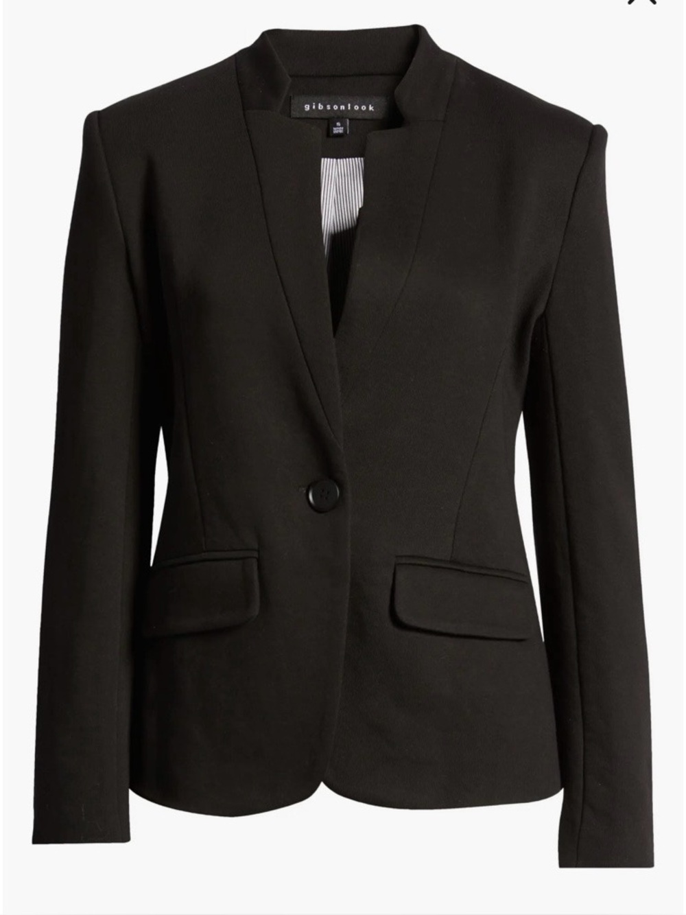 Women's Black Collarless Blazer